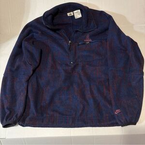 90s Nike ACG Blue Aztec 1/2 Zip Up Sweater men’s medium